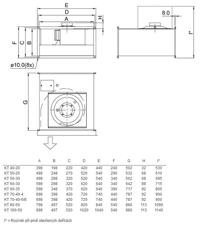 KT 60-30-6 - potrubný radiálny ventilátor